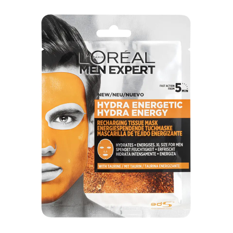 L’Oréal Paris Men Expert Hydra Energetic hydratační plátýnková maska pro muže 30 g