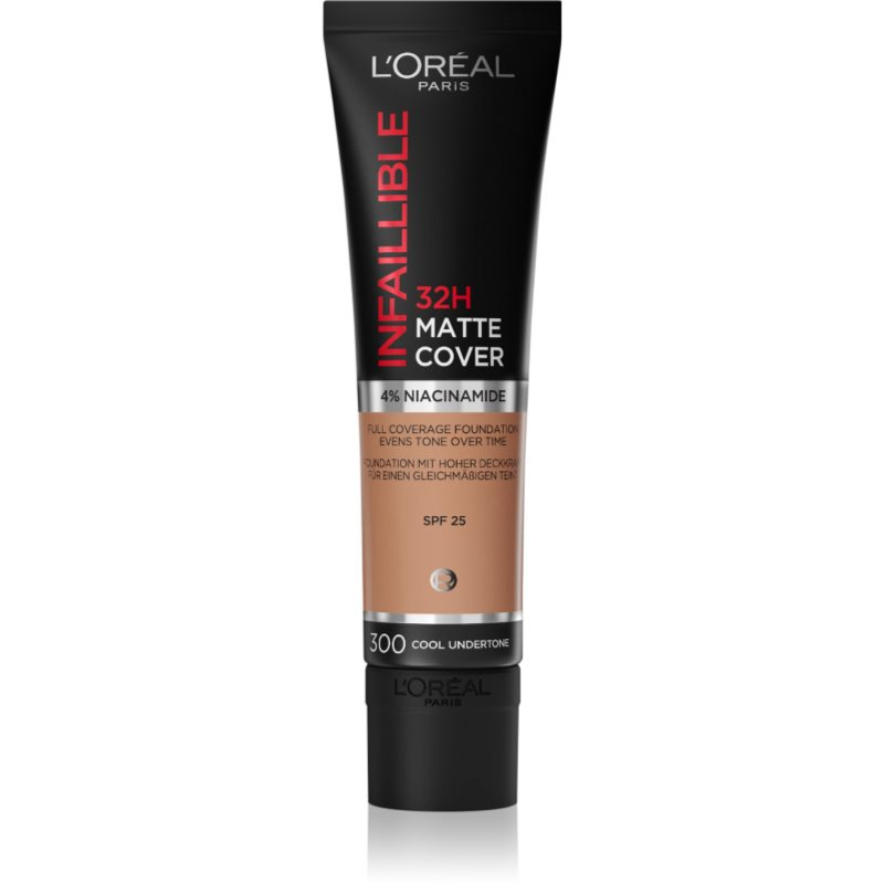 L’Oréal Paris Infallible 32H Matte Cover dlouhotrvající matující make-up SPF 25 odstín 300 (Cool Undertone) 30 ml