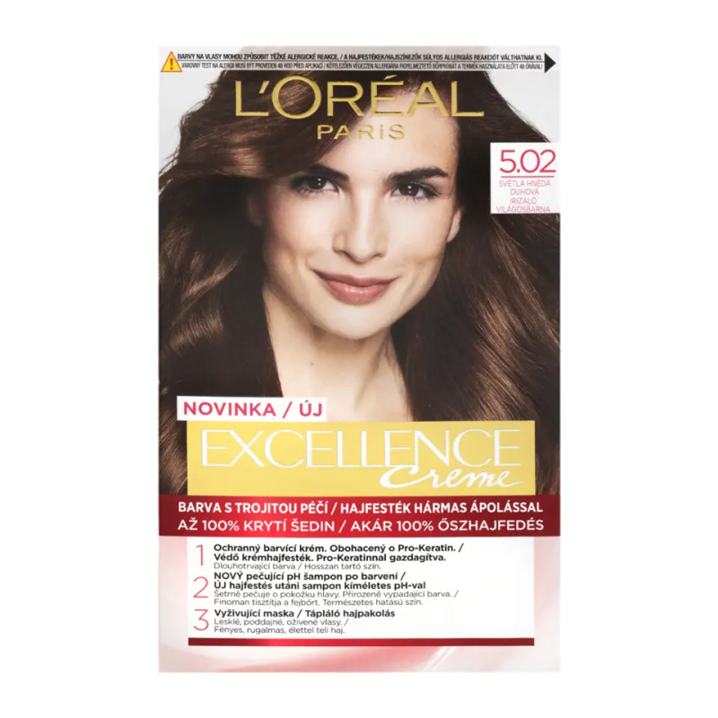 L’Oréal Paris Excellence Creme barva na vlasy odstín 5.02 Light Brown 1 ks