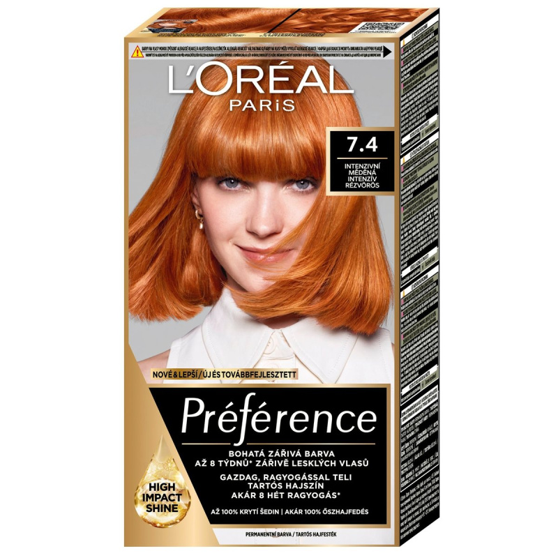 L'Oréal Paris Préférence Permanentní barva na vlasy – intenzivní měděná