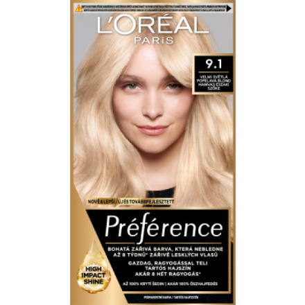 L’Oréal Paris Préférence barva na vlasy odstín 9.1 Viking Light Ash Blonde
