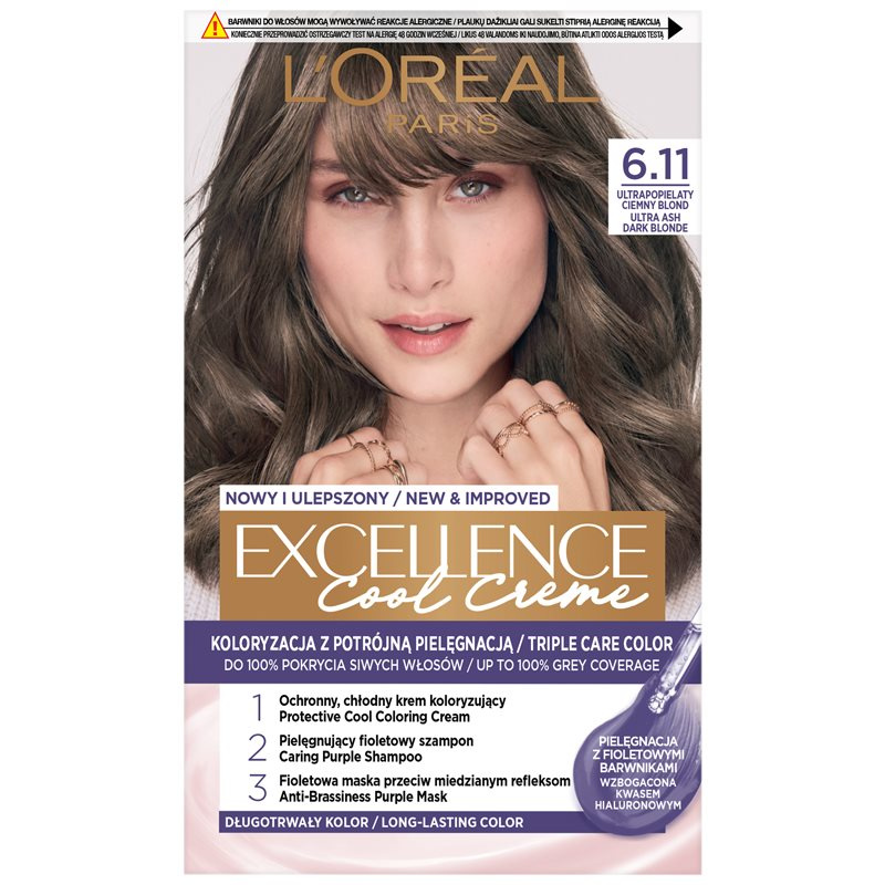L’Oréal Paris Excellence Cool Creme barva na vlasy odstín 6.11 Ultra Ash Dark Blond 1 ks