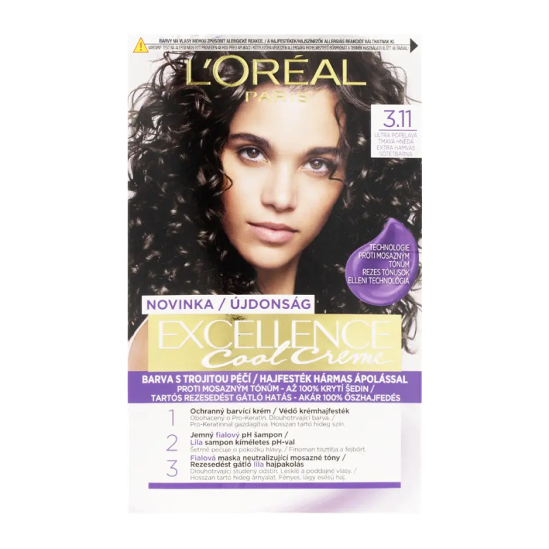 L’Oréal Paris Excellence Cool Creme barva na vlasy odstín 3.11 Ultra Ash Dark Brown