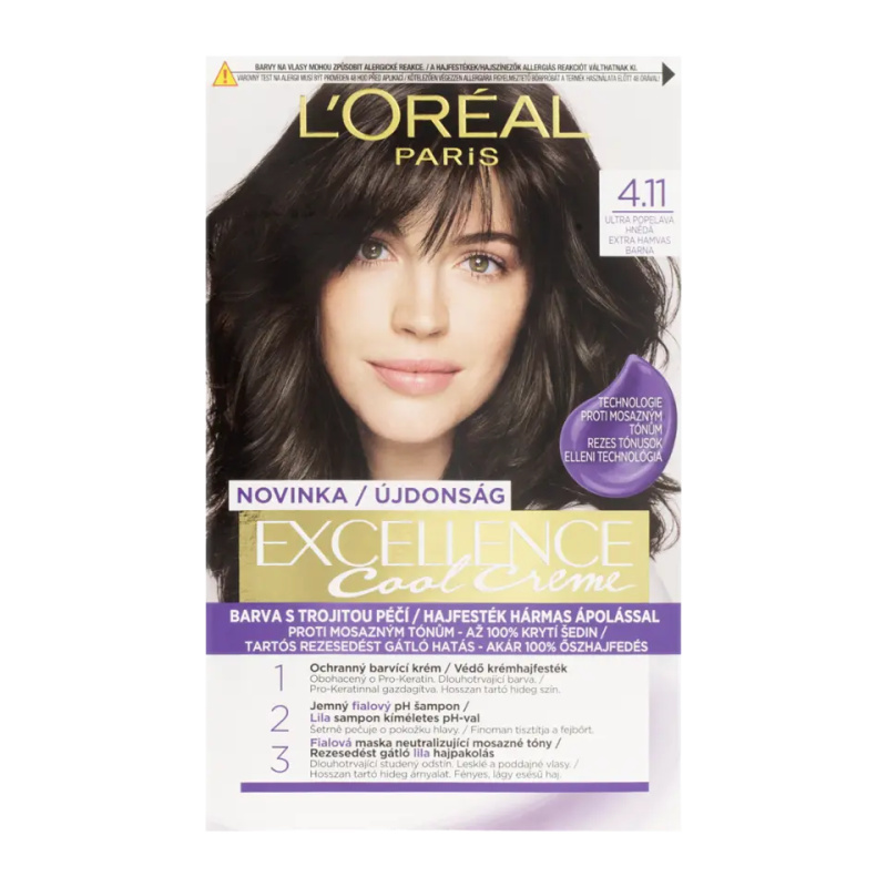 L’Oréal Paris Excellence Cool Creme barva na vlasy odstín 4.11 Ultra Ash Brown