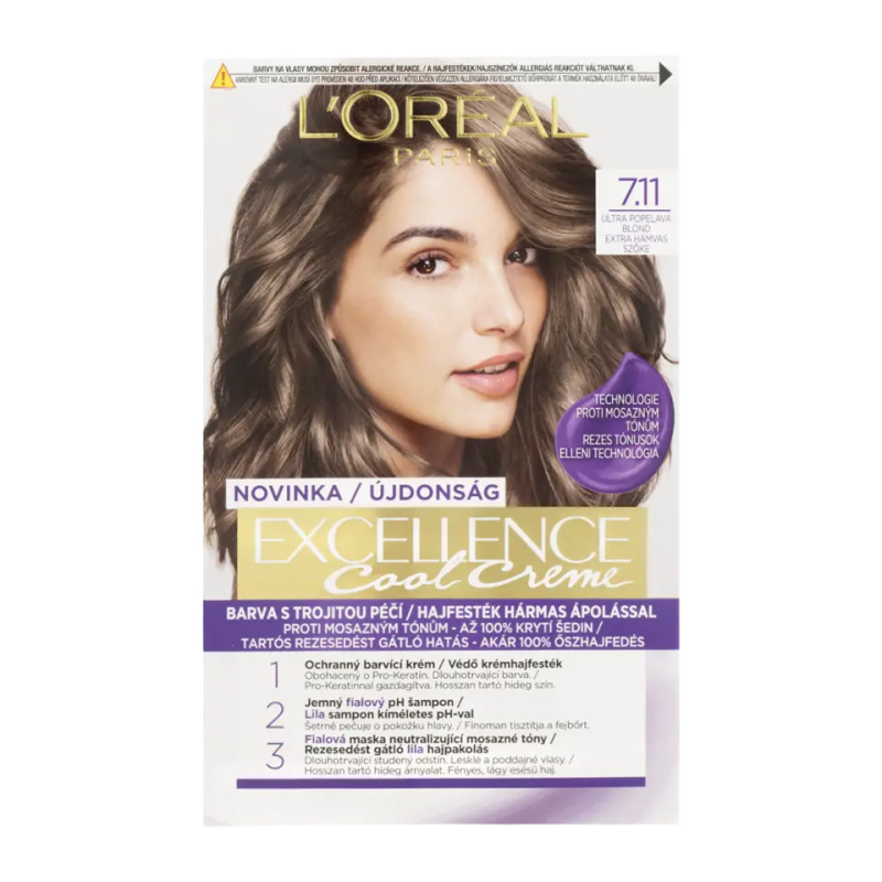 L’Oréal Paris Excellence Cool Creme barva na vlasy odstín 7.11 Ultra Ash Blond