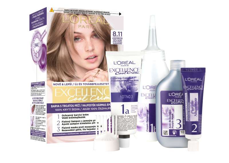 L’Oréal Paris Excellence Cool Creme barva na vlasy odstín 8.11 Ultra Ash Light Blond