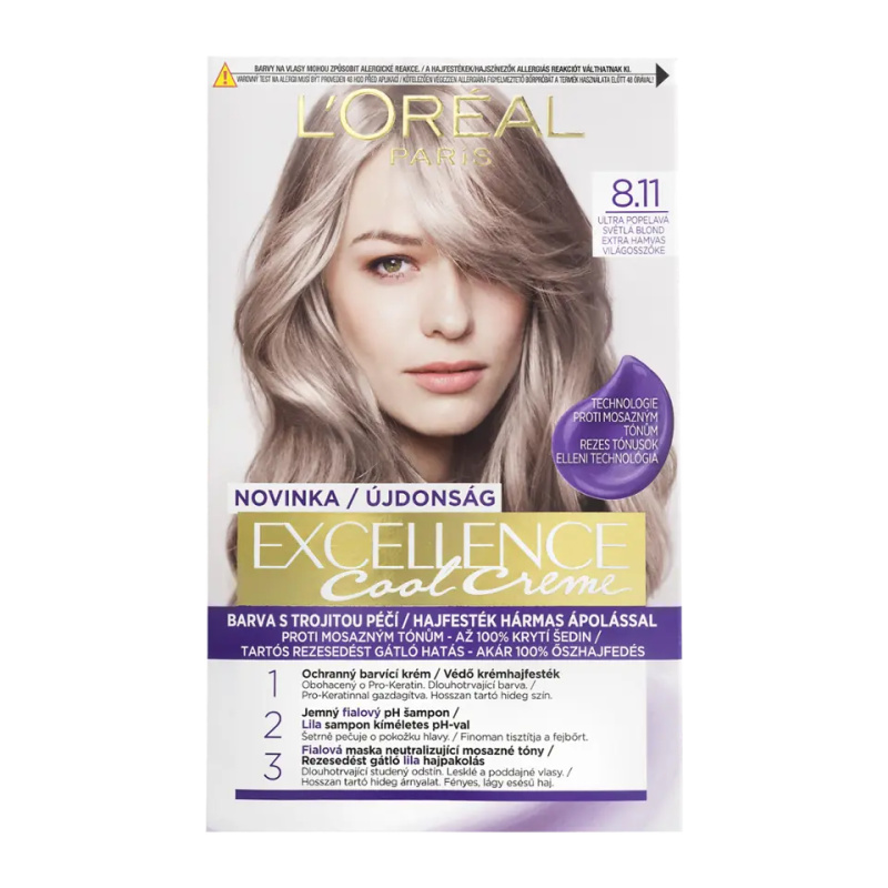 L’Oréal Paris Excellence Cool Creme barva na vlasy odstín 8.11 Ultra Ash Light Blond