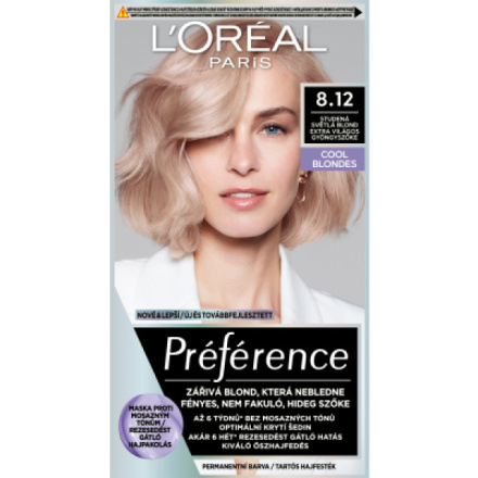 L’Oréal Paris Préférence barva na vlasy odstín 8.12 Light Ash Beige Blonde