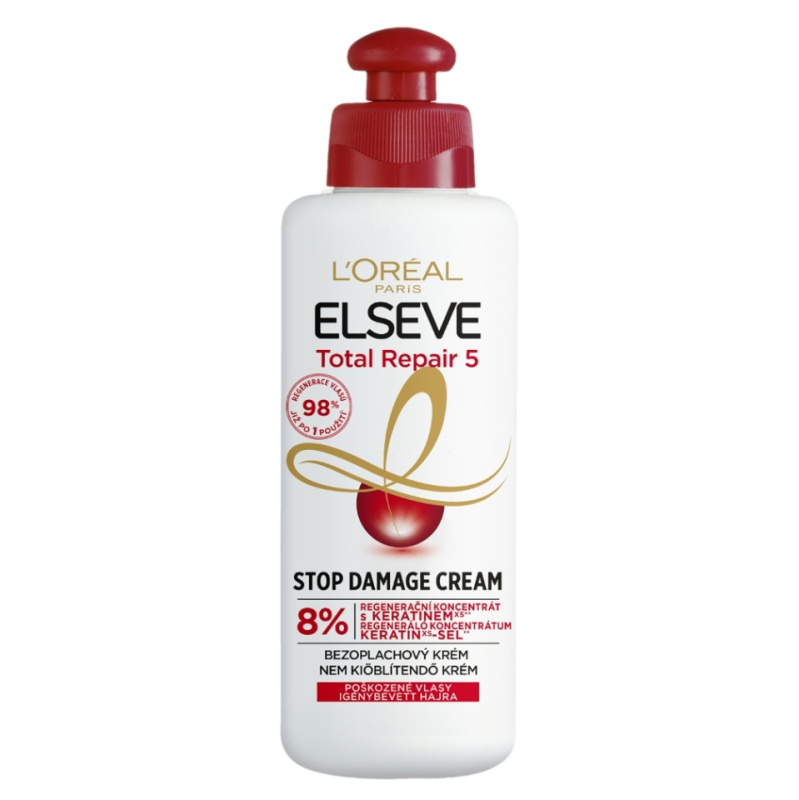L’Oréal Paris Total Repair 5 Stop Damage Cream bezoplachová péče s keratinem 200 ml