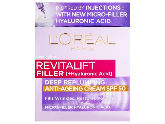 L’Oréal Paris Revitalift Filler denní krém proti stárnutí pleti SPF 50 50 ml