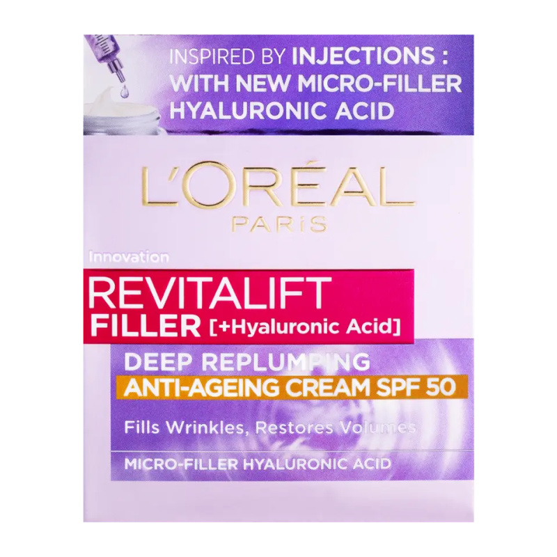 L’Oréal Paris Revitalift Filler denní krém proti stárnutí pleti SPF 50 50 ml