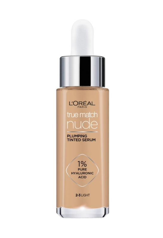 L’Oréal Paris True Match Nude Plumping Tinted Serum sérum pro sjednocení barevného tónu pleti odstín 2-3 Light 30 ml