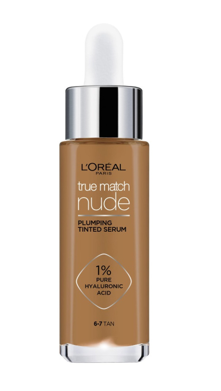 L’Oréal Paris True Match Nude Plumping Tinted Serum sérum pro sjednocení barevného tónu pleti odstín 6-7 Tan 30 ml