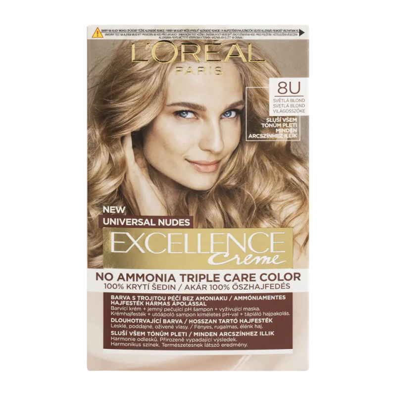 L’Oréal Paris Excellence Universal Nudes permanentní barva na vlasy odstín 8U 1 ks