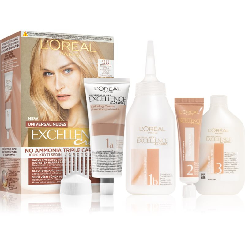 L’Oréal Paris Excellence Universal Nudes permanentní barva na vlasy odstín 9U 1 ks