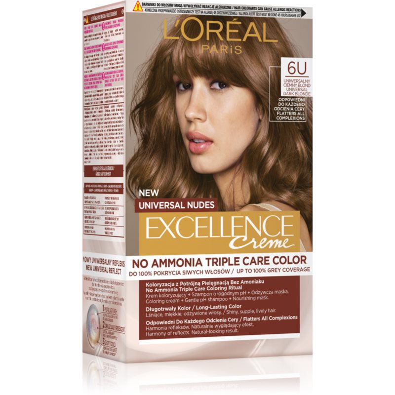 L’Oréal Paris Excellence Universal Nudes permanentní barva na vlasy odstín 6U 1 ks