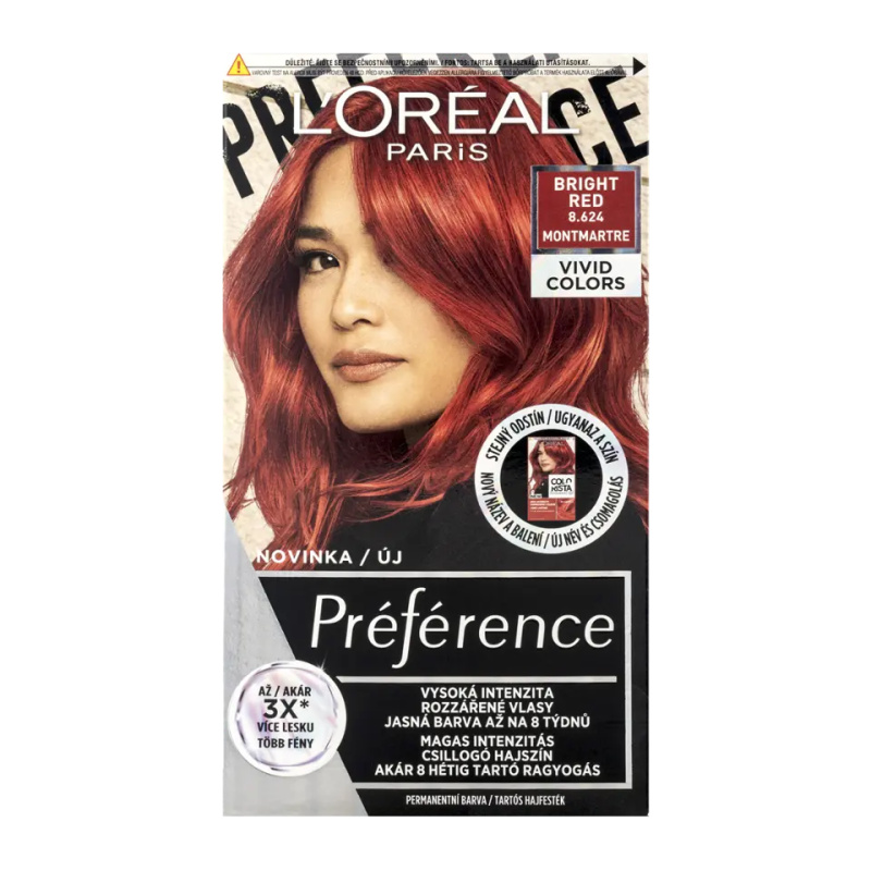 L’Oréal Paris Préférence Vivids barva na vlasy odstín 8.624 bright red 1 ks