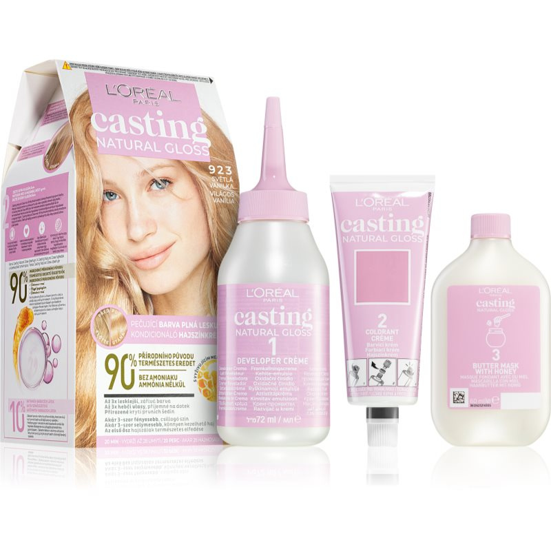 L’Oréal Paris Casting Creme Natural Gloss semipermanentní barva na vlasy odstín 923 LIGHT BLONDE SUCRE 1 ks