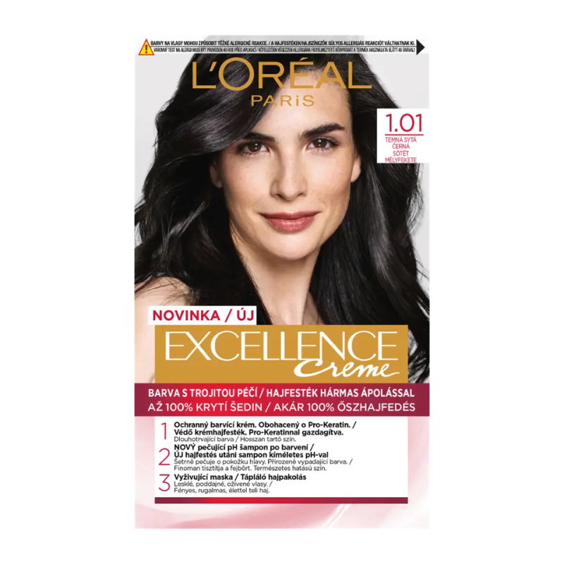 L’Oréal Paris Excellence Creme barva na vlasy odstín 1.01 Deep Black 1 ks