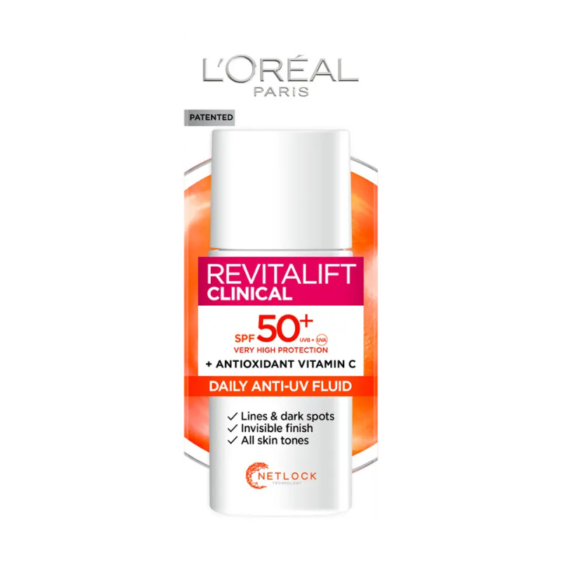 L’Oréal Paris Revitalift Clinical denní pleťový fluid s SPF 50+ a vitaminem C SPF 50+ 50 ml