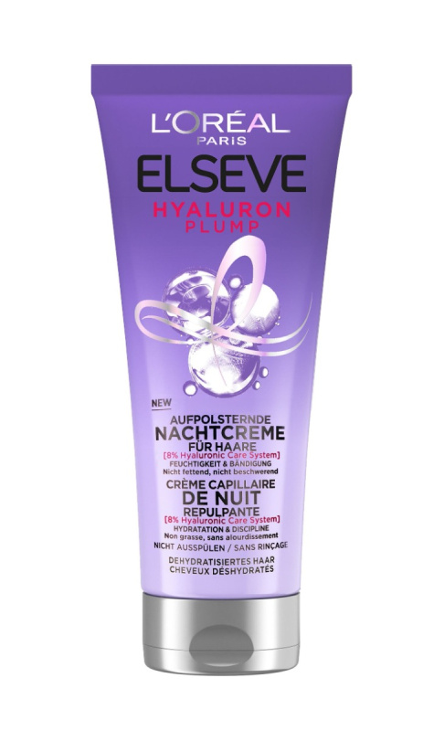 L’Oréal Paris Elseve Hyaluron Plump noční hydratační krém na vlasy 200 ml