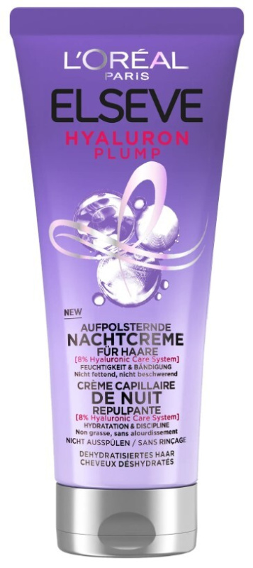 L’Oréal Paris Elseve Hyaluron Plump noční hydratační krém na vlasy 200 ml