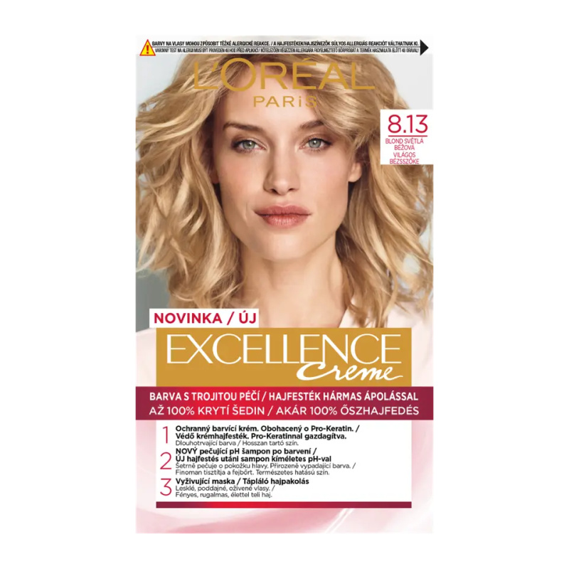 L’Oréal Paris Excellence Creme barva na vlasy odstín 8.13 Blond Clair Beige 1 ks