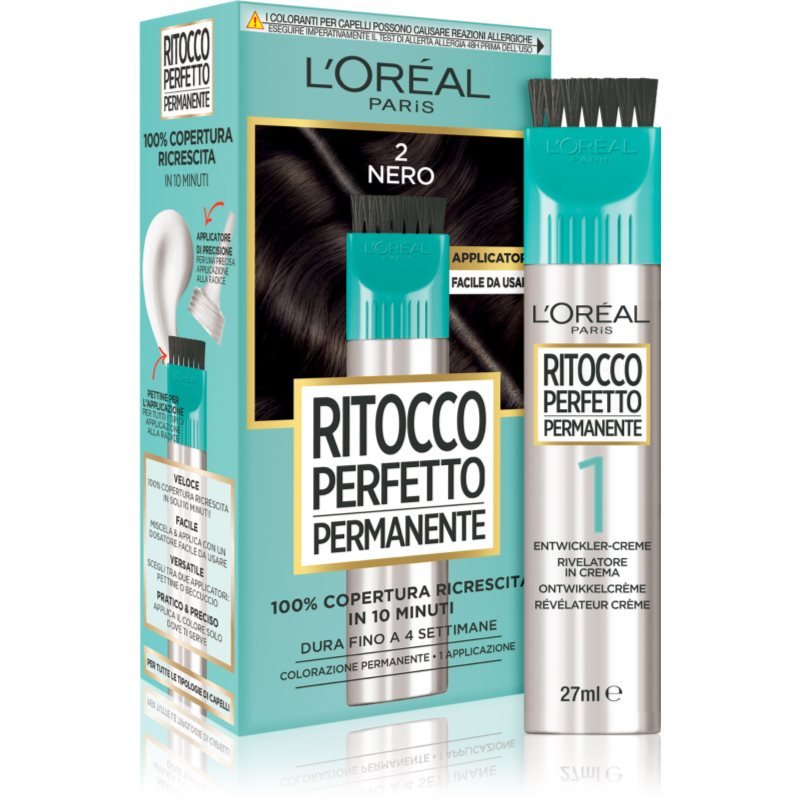 L’Oréal Paris Magic Retouch Permanent tónovací barva na odrosty s aplikátorem odstín 2 BLACK 1 ks