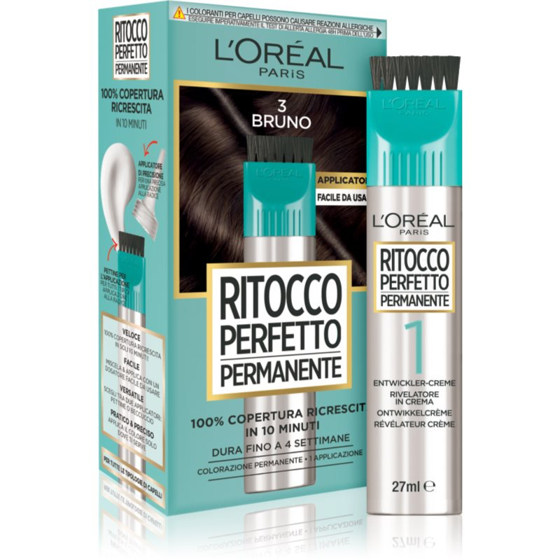 L’Oréal Paris Magic Retouch Permanent tónovací barva na odrosty s aplikátorem odstín 3 BRUNO 27 ml