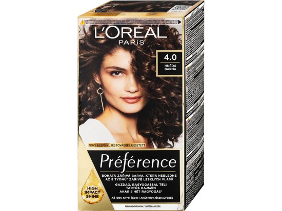 L’Oréal Paris Préférence barva na vlasy odstín 4.0 Hnědá 1 ks