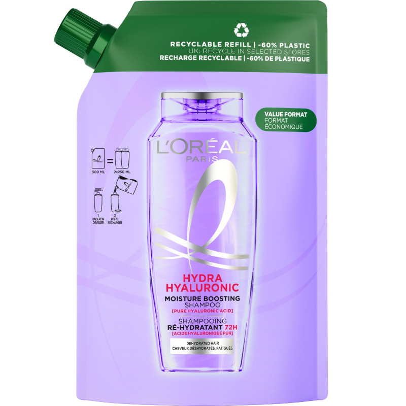 L’Oréal Paris Elseve Hyaluron Plump hydratační šampon s kyselinou hyaluronovou Refill 500 ml