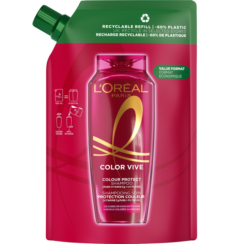 L’Oréal Paris Elseve Color-Vive šampon pro barvené vlasy Refill 500 ml