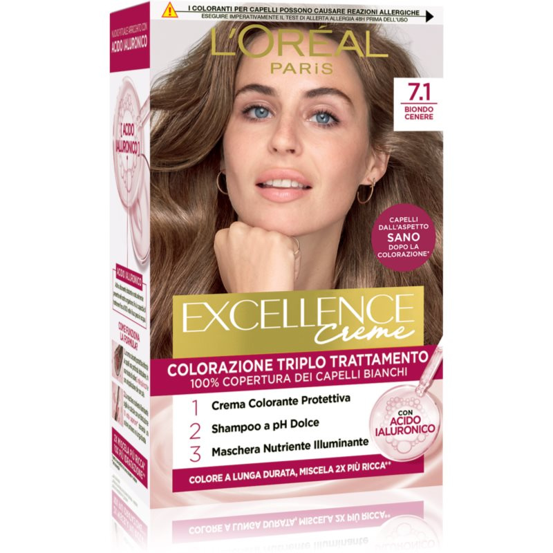 L’Oréal Paris Excellence Creme barva na vlasy odstín 7.1 Biondo Cenere 1 ks