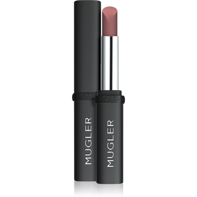 L’Oréal Paris x Mugler polomatná rtěnka s hydratačním účinkem odstín 01 Nude 1.8 g