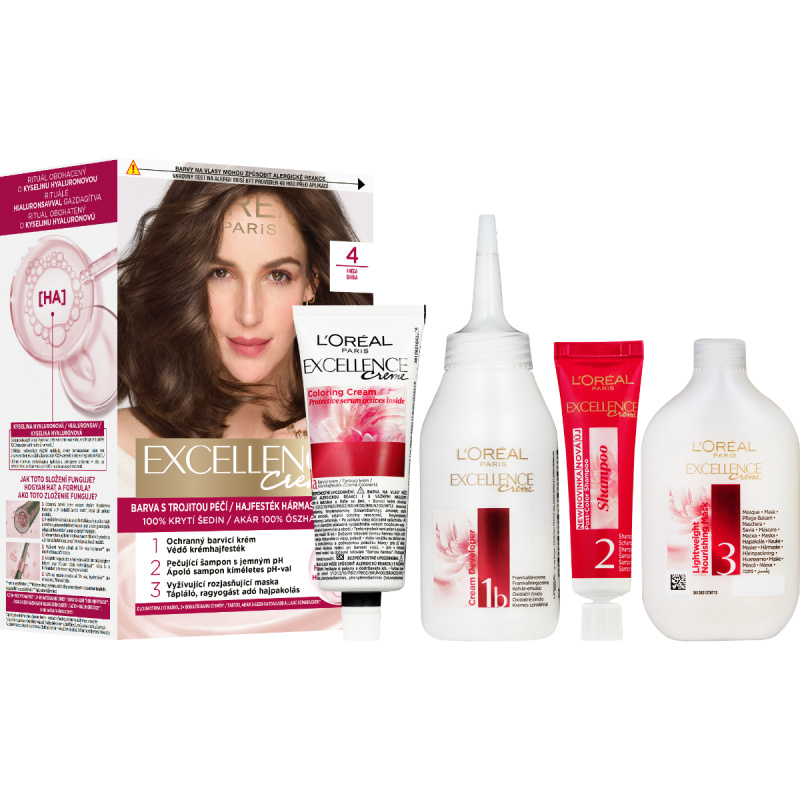 L'Oréal Paris Excellence Créme permanentní barva na vlasy 4.0 hnědá