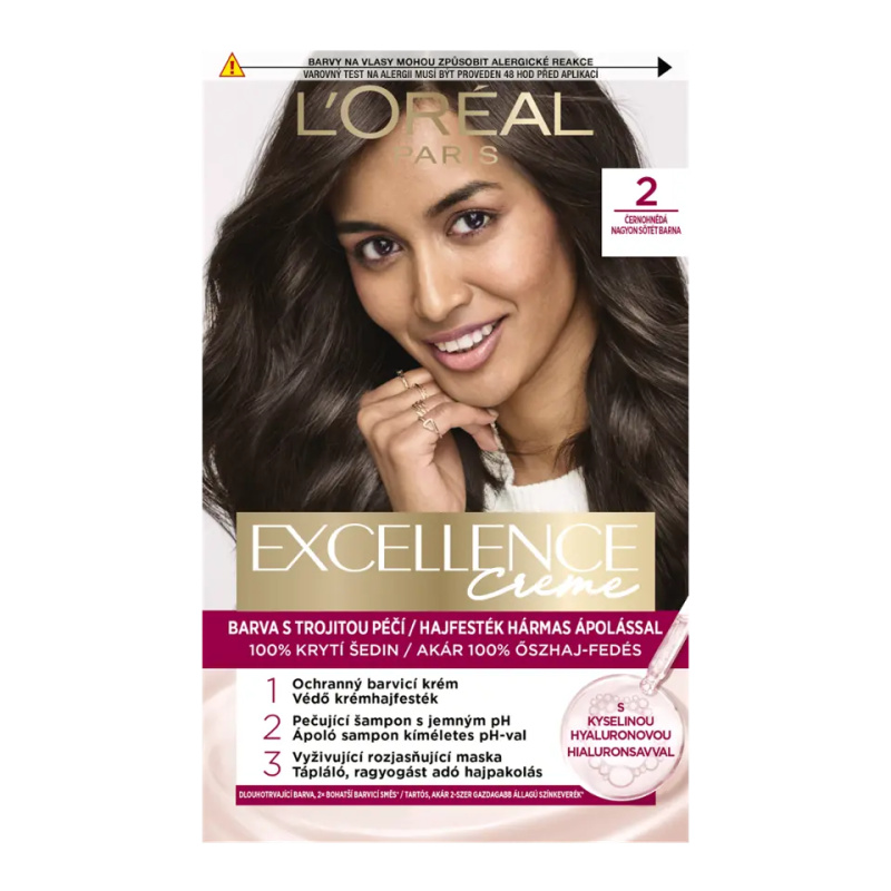L'Oréal Paris Excellence Créme permanentní barva na vlasy 2.0 černohnědá