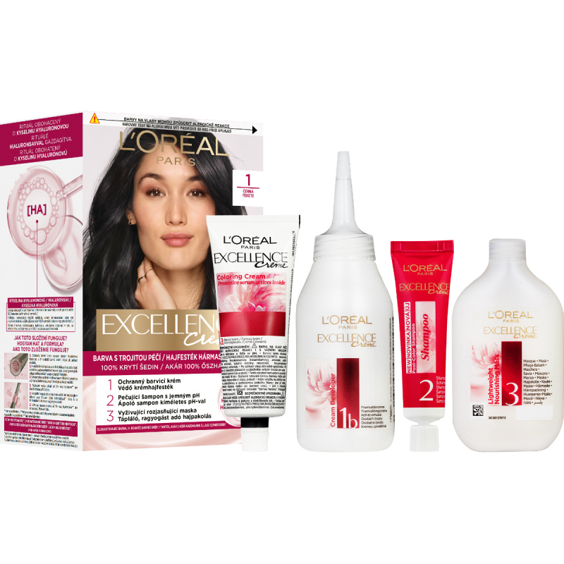L'Oréal Paris Excellence Créme permanentní barva na vlasy 1.0 černá