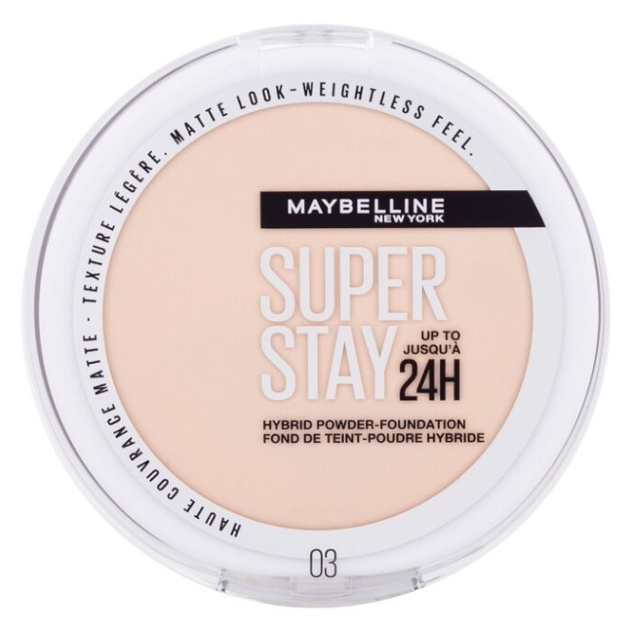 MAYBELLINE NEW YORK SuperStay 24H Hybrid Powder-Foundation kompaktní pudrový make-up pro matný vzhled odstín 03 9 g