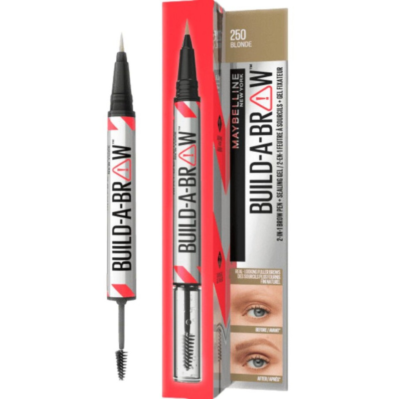 MAYBELLINE NEW YORK Build-A-Brow oboustranná tužka na obočí pro fixaci a tvar odstín 250 Blonde 1 ks