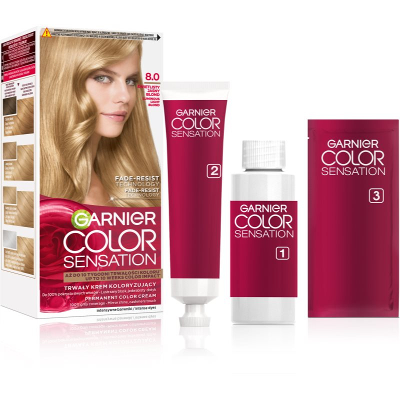 Garnier Color Sensation barva na vlasy odstín 8.0 Świetlisty Jasny Blond 1 ks