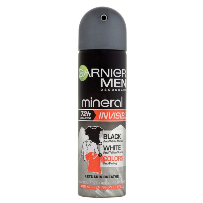 Garnier Men Mineral Neutralizer antiperspirant ve spreji proti bílým skvrnám 72h 150 ml