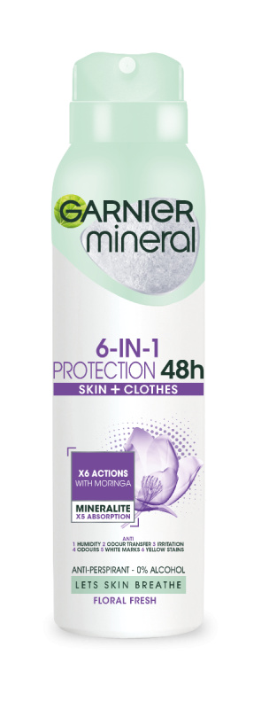 Garnier Mineral 5 Protection antiperspirant ve spreji bez alkoholu 48 h 150 ml
