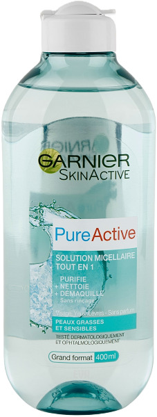 Garnier micel. voda 400ml PURE směš.a mastná pleť