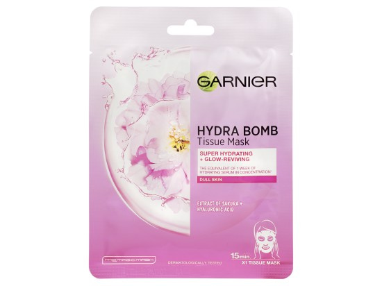 Garnier Skin Naturals Hydra Bomb plátýnková maska s rozjasňujícím účinkem 28 g