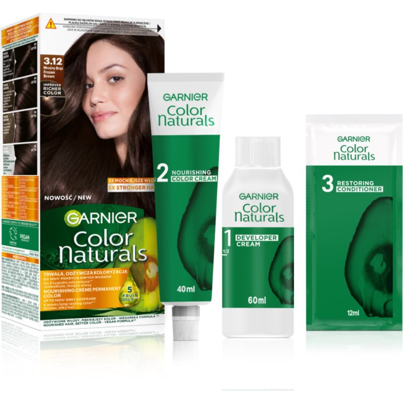 Garnier Color Naturals Creme barva na vlasy odstín 3.12 Frozen Brown 1 ks