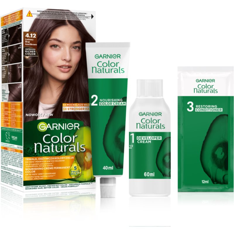 Garnier Color Naturals Creme barva na vlasy odstín 4.12 Iced Brown 1 ks