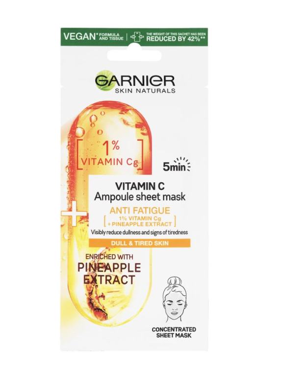 Garnier Skin Naturals Textilní maska s vitamínem C a extraktem z ananasu 15 g