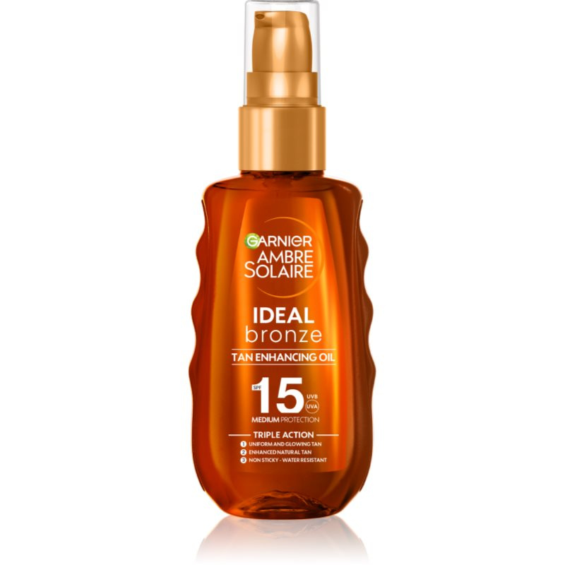 Garnier Ambre Solaire Ideal Bronze ochranný olej urychlující opalování SPF 15 150 ml