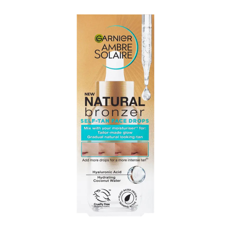 Garnier Ambre Solaire Natural Bronzer samoopalovací kapky na obličej 30 ml