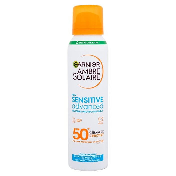 Garnier Ambre Solaire Sensitive Advanced opalovací mlha ve spreji pro velmi citlivou pleť SPF 50+ 150 ml